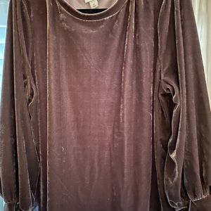 Velvet long sleeve blouse size extra-large